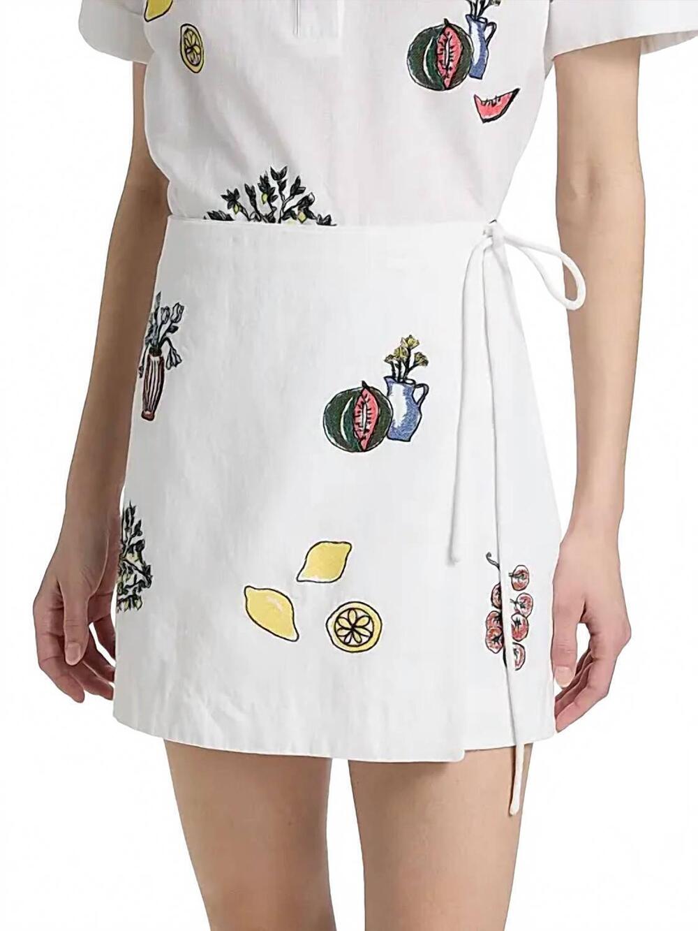 NEW TANYA TAYLOR agnes skirt in white